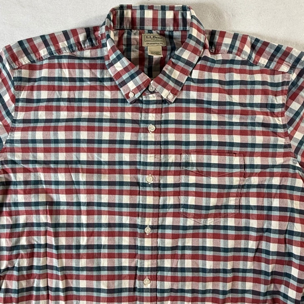 LL Bean Mens 2XLT Button Down Shirt Long Sleeve Plaid Traditional Fit 2XL Tall‎